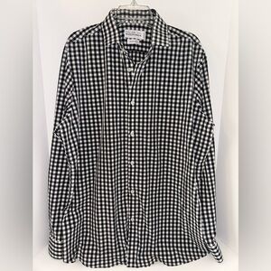 Mizzen+Main mens Leeward Dress Shirt black white check long sleeve size XXL
